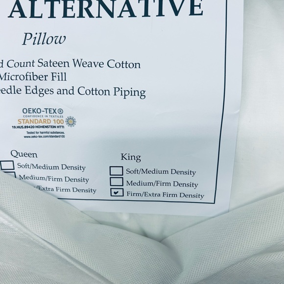 NWOT QUINCE Premium Down Alternative Pillow Firm King 5139 - Picture 9 of 13
